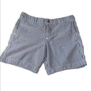 Hollister California navy blue and‎ white gingham button fly shorts waist 33